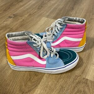 Vans Sk8-Hi Multi Color Colorblock High-Top Sneakers size 5.5